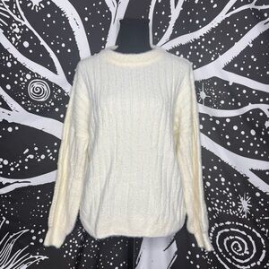 SO Women's Cream Cable Knit Sweater